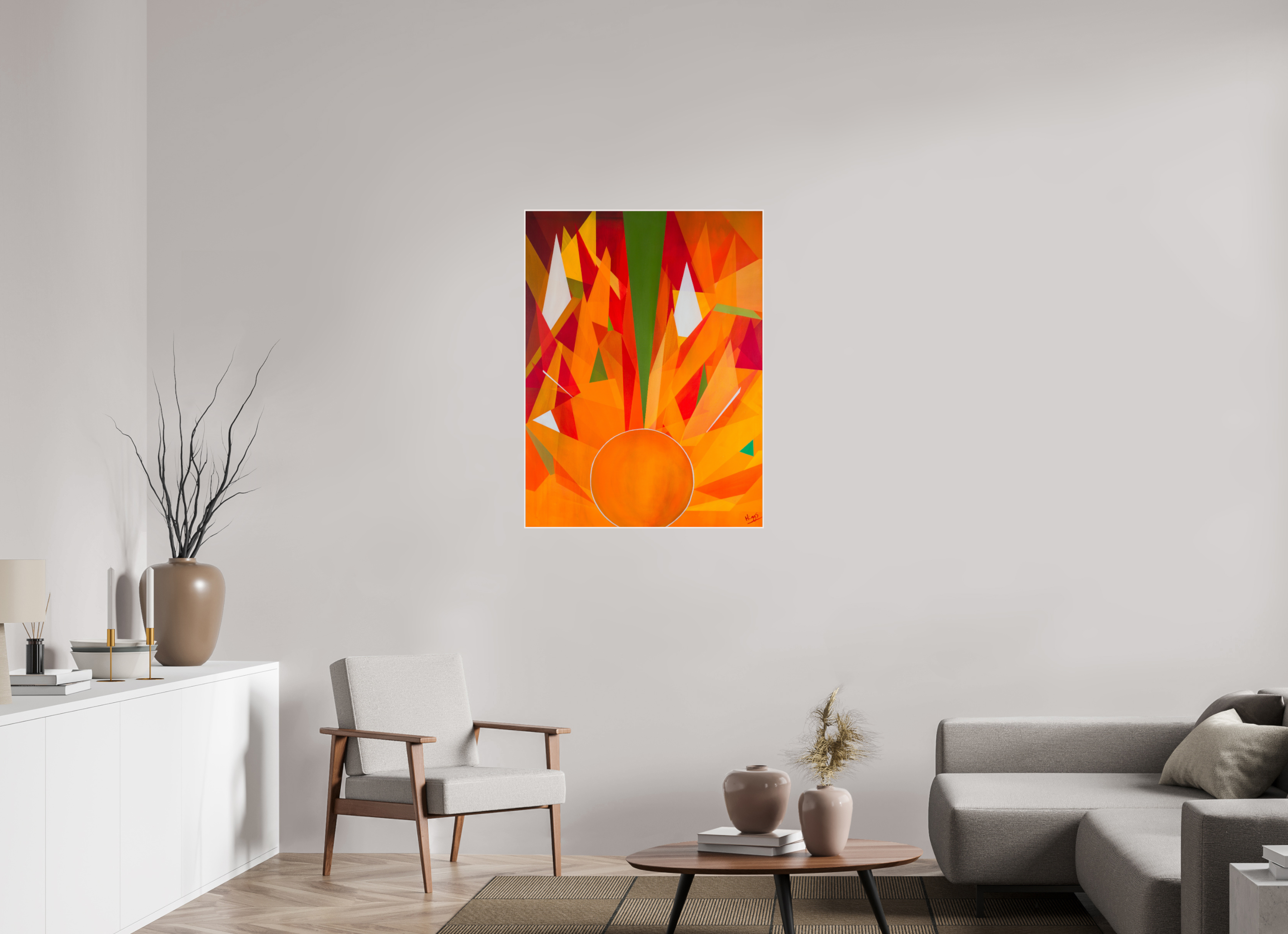 30 x 40″, wood Artbox Sols Paned Mosaic